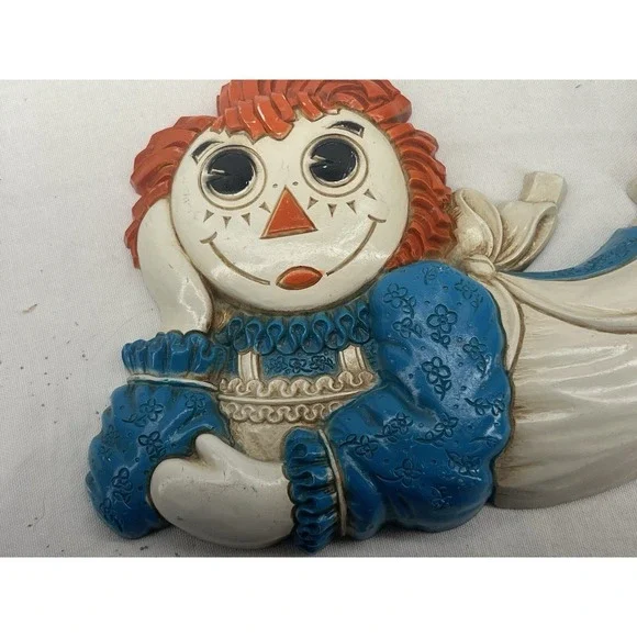 Set 2 Vintage 1977 Raggedy Ann And Andy Wall Hanging Decor Bobbs Merrill Co. 13" - Picture 6 of 14